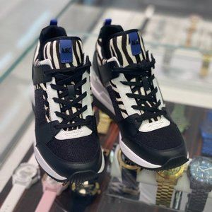 michael michael kors georgie embossed leather trainer